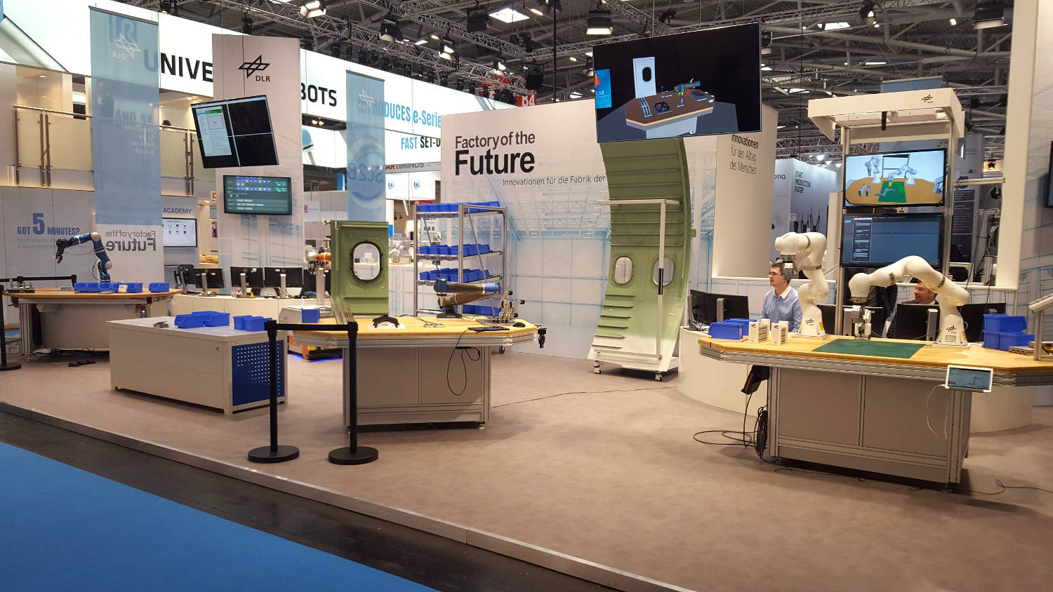 The Factory of the Future at the DLR booth of the Automatica fair 2018