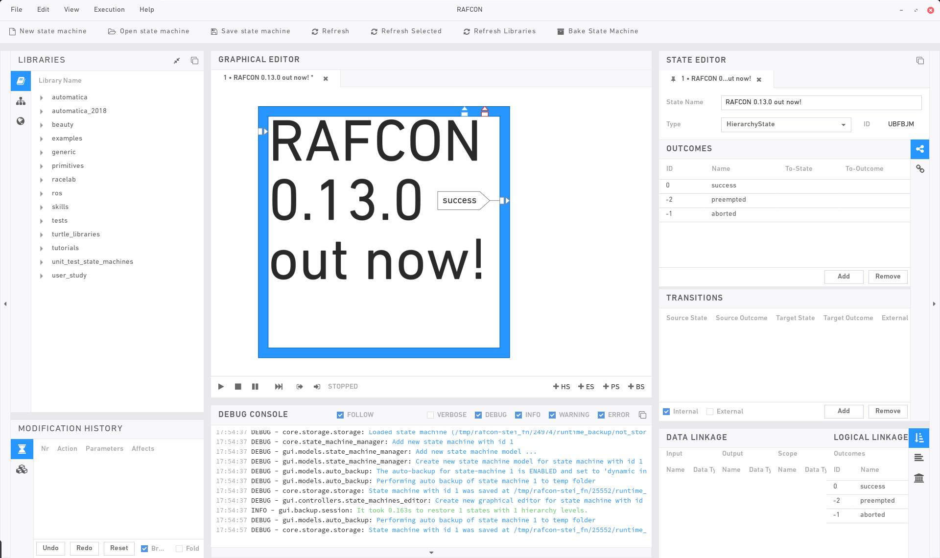 The new light theme of RAFCON